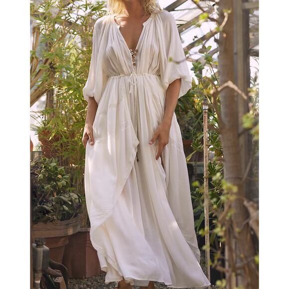 NWT Free People Plenty of Love Maxi Dress White Boho Beach Size Small - Picture 1 of 7